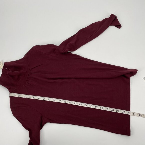NWT Talbots Burgundy Lightweight Pleated Turtleneck Top Womens Petite Classic - Picture 7 of 7